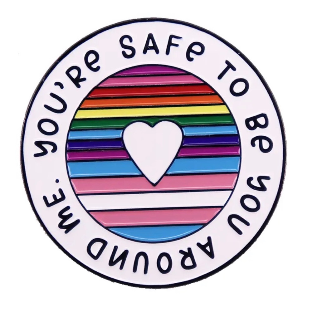 1 LEFT‼️ XL Safe To Be You Pride Badge LGBTQ+ Queer Inclusive Therapy Enamel Pin